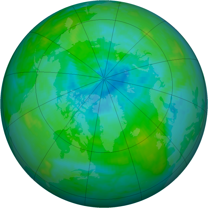 Arctic ozone map for 28 August 1992